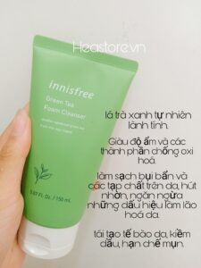 Thành phần sữa rửa mặt innisfree trà xanh
